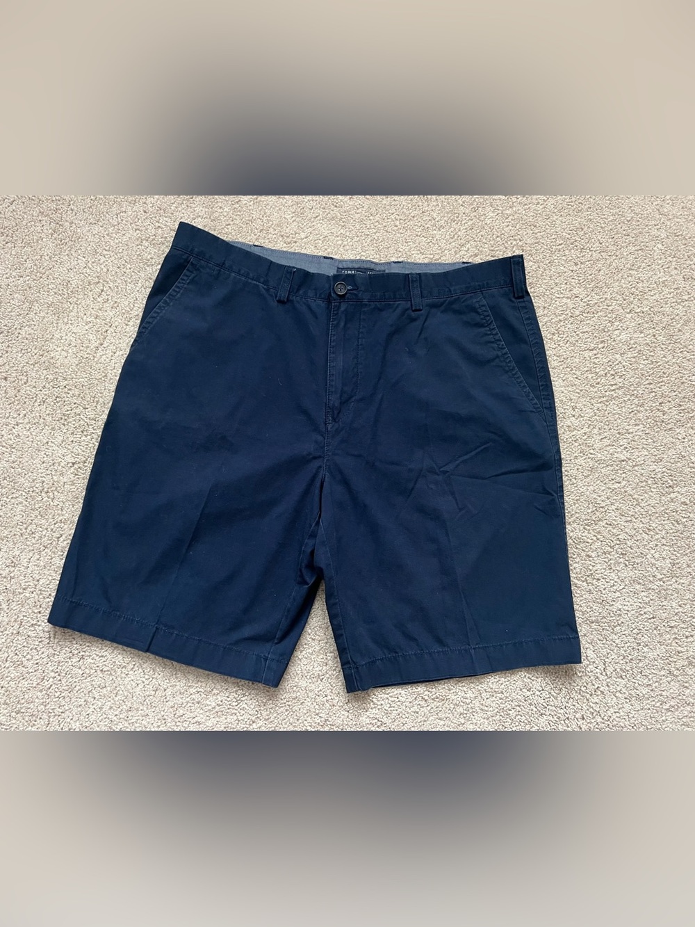 Tommy Hilfiger Shorts Mens 38 Navy Blue Chino w/ Pockets Cotton